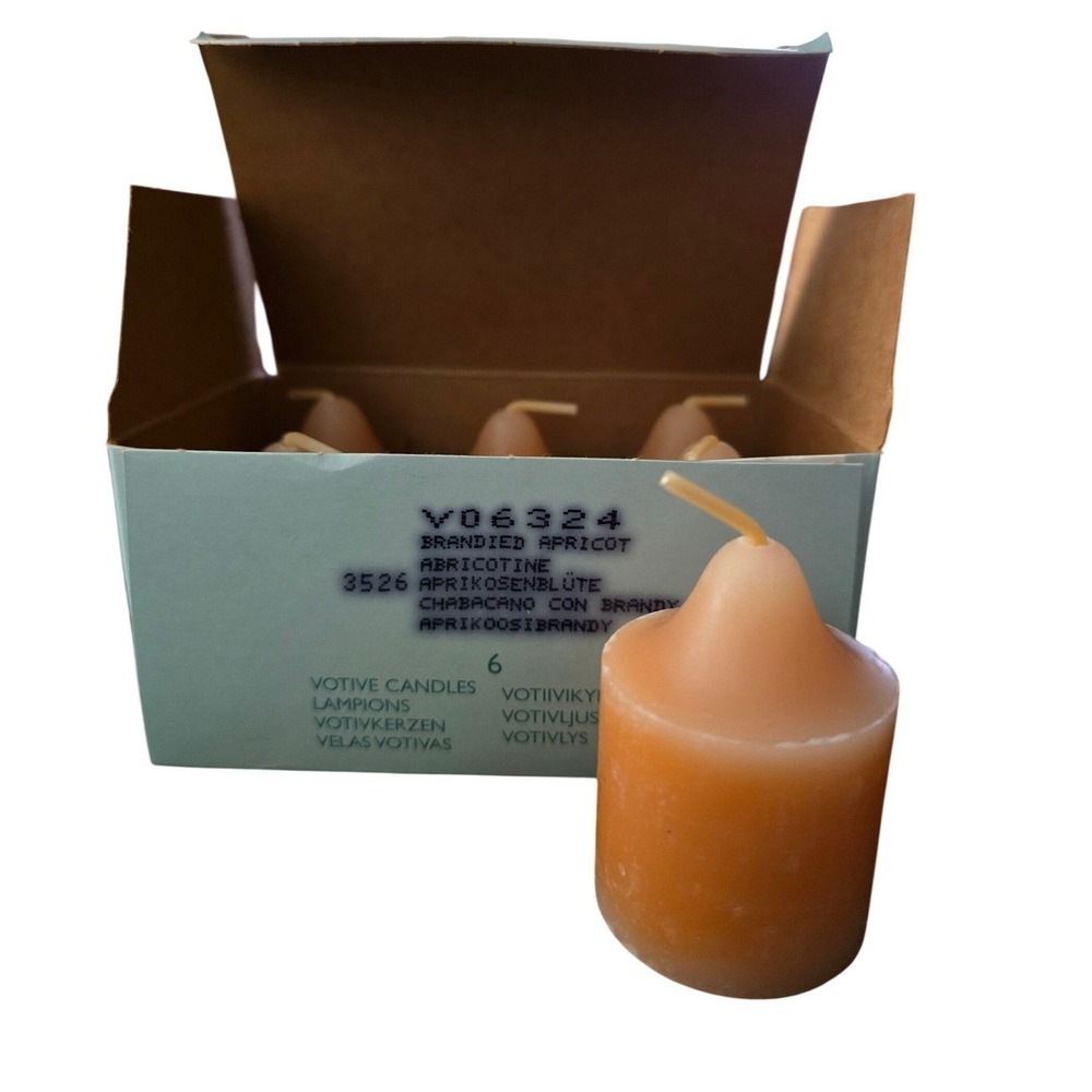 PartyLite Brandied Apricot Votive Candles 6‎ Pack V06324 Scented Home Decor